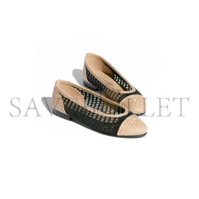 CHANEL RAFFIA BALLET FLAT G46352